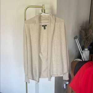 Beige Open Front Cardigan